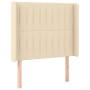 Box spring bed mattress and LED lights cream fabric 90x190 cm by vidaXL, Beds and slatted bases - Ref: Foro24-3139002, Price:...