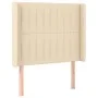 Box spring bed mattress and LED lights cream fabric 90x190 cm by vidaXL, Beds and slatted bases - Ref: Foro24-3139002, Price:...