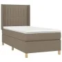 Boxspringbett mit Matratze und LED-Leuchten taupegrauer Stoff 90x190 cm von vidaXL, Betten und Lattenroste - Ref: Foro24-3139...