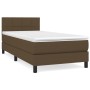 Cama box spring con colchón tela marrón oscuro 90x190 cm de vidaXL, Camas y somieres - Ref: Foro24-3140020, Precio: 278,07 €,...