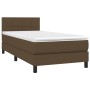 Cama box spring con colchón tela marrón oscuro 90x190 cm de vidaXL, Camas y somieres - Ref: Foro24-3140020, Precio: 278,07 €,...