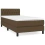 Cama box spring con colchón tela marrón oscuro 90x190 cm de vidaXL, Camas y somieres - Ref: Foro24-3140260, Precio: 280,99 €,...