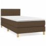 Cama box spring con colchón tela marrón oscuro 90x190 cm de vidaXL, Camas y somieres - Ref: Foro24-3140740, Precio: 273,80 €,...