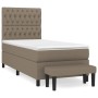 Boxspringbett mit taupegrauer Stoffmatratze 90x190 cm von vidaXL, Betten und Lattenroste - Ref: Foro24-3136801, Preis: 407,89...