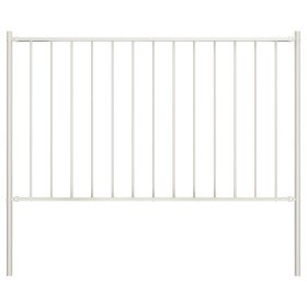 Panel de valla con postes de acero con recubrimiento en polvo