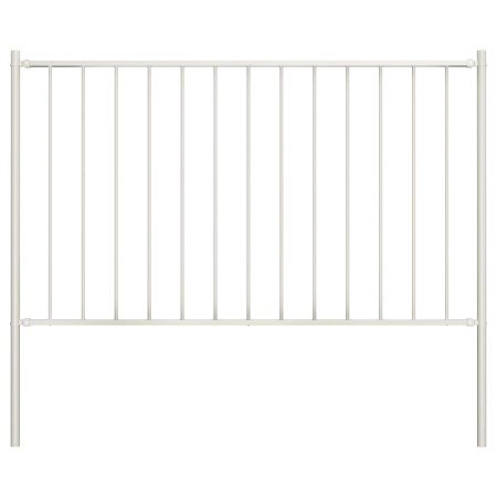 Panel de valla con postes de acero con recubrimiento en polvo, 1,81 x 1,25 m, color blanco en Paneles de vallas | Comprar online