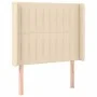 Box spring bed mattress and LED lights cream fabric 90x190 cm by vidaXL, Beds and slatted bases - Ref: Foro24-3138442, Price:...