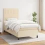 Box spring bed with cream fabric mattress 90x190 cm by vidaXL, Beds and slatted bases - Ref: Foro24-3141902, Price: 355,40 €,...