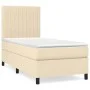 Box spring bed with cream fabric mattress 90x190 cm by vidaXL, Beds and slatted bases - Ref: Foro24-3141902, Price: 355,40 €,...