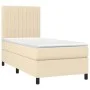 Box spring bed with cream fabric mattress 90x190 cm by vidaXL, Beds and slatted bases - Ref: Foro24-3141902, Price: 355,40 €,...