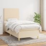 Box spring bed with cream fabric mattress 90x190 cm by vidaXL, Beds and slatted bases - Ref: Foro24-3142142, Price: 362,94 €,...