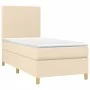 Box spring bed with cream fabric mattress 90x190 cm by vidaXL, Beds and slatted bases - Ref: Foro24-3142142, Price: 354,48 €,...