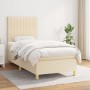 Box spring bed with cream fabric mattress 90x190 cm by vidaXL, Beds and slatted bases - Ref: Foro24-3142462, Price: 364,63 €,...