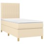Box spring bed with cream fabric mattress 90x190 cm by vidaXL, Beds and slatted bases - Ref: Foro24-3142462, Price: 364,63 €,...
