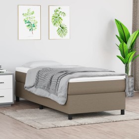 Box spring bed with taupe gray fabric mattress 90x190 cm by vidaXL, Beds and slatted bases - Ref: Foro24-3144387, Price: 284,...
