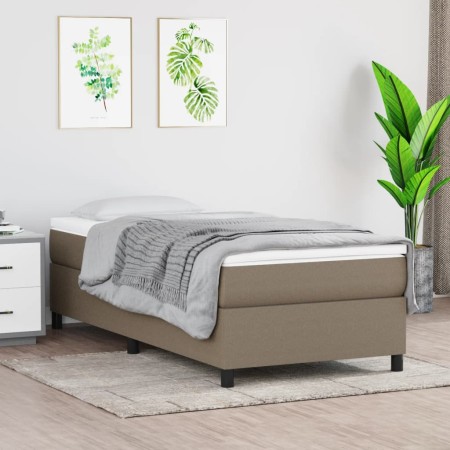 Box spring bed with taupe gray fabric mattress 90x190 cm by vidaXL, Beds and slatted bases - Ref: Foro24-3144387, Price: 284,...