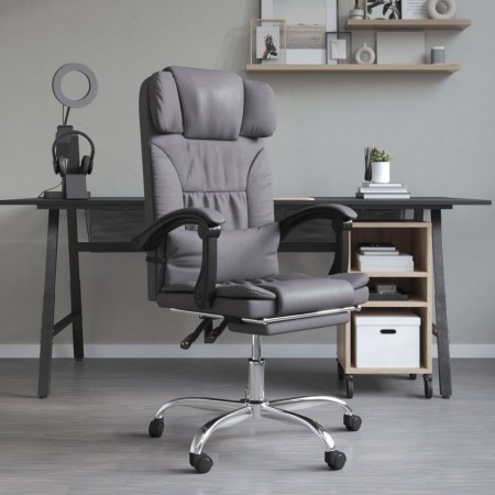 Grauer Massage-Bürostuhl aus Kunstleder von vidaXL, Bürostühle - Ref: Foro24-349745, Preis: 129,39 €, Rabatt: %