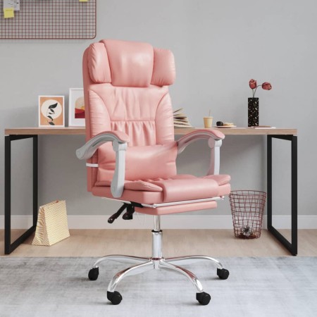 Pink synthetic leather massage reclining office chair by vidaXL, Office chairs - Ref: Foro24-349747, Price: 139,63 €, Discoun...