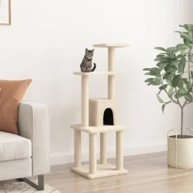 Cat scratcher with cream sisal posts 105 cm by vidaXL, Cat furniture - Ref: Foro24-171466, Price: 43,67 €, Discount: %