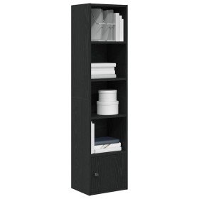 Estantería de madera de ingeniería roble negro 31x24x127 cm en Librerías y estanterías | Comprar online en Foro24