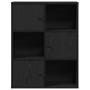 Librería de madera contrachapada roble negro 60x24x76,5 cm