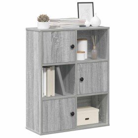 Estantería madera de ingeniería gris sonoma 60x24x76,5 cm en Librerías y estanterías | Comprar online en Foro24