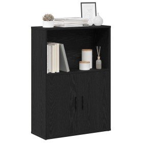 Librería de madera contrachapada roble negro 60x24x85 cm en Librerías y estanterías | Comprar online en Foro24