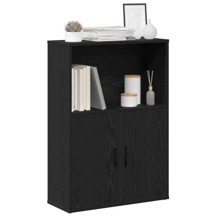 Librería de madera contrachapada roble negro 60x24x85 cm en Librerías y estanterías | Comprar online en Foro24