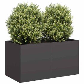 Jardinera de acero laminado en frío negro 80x40x40 cm en Maceteros y jardineras | Comprar online en Foro24