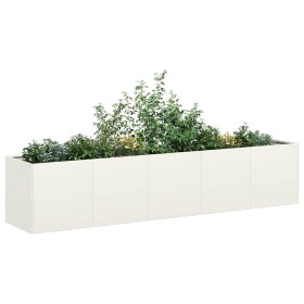 Jardinera de acero laminado en frío blanco 200x40x40 cm