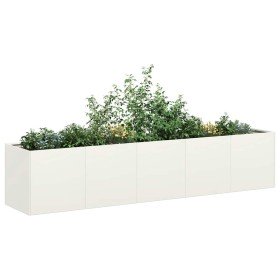 Jardinera de acero laminado en frío blanco 200x40x40 cm en Maceteros y jardineras | Comprar online en Foro24