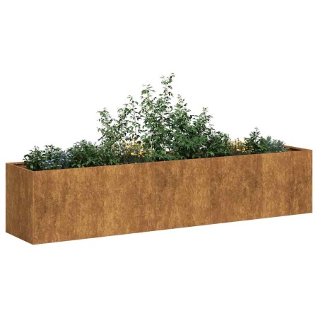 Jardinera oxidada 200x40x40 cm acero corten