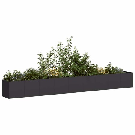Jardinera de acero laminado en frío negro 360x40x40 cm