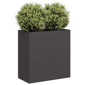 Jardinera de acero laminado en frío negro 80x40x80 cm en Maceteros y jardineras | Comprar online en Foro24