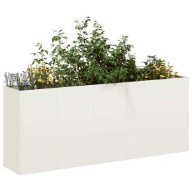 Jardinera de acero laminado en frío blanco 200x40x80 cm