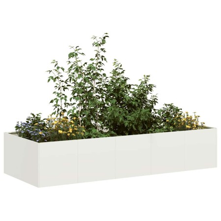 Jardinera acero blanco 200x80x40 cm
