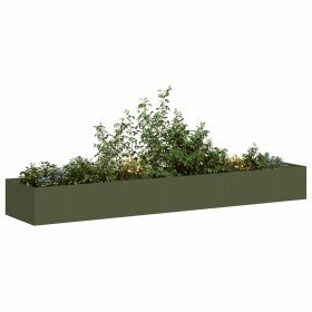 Jardinera acero verde oliva 360x80x40 cm en Maceteros y jardineras | Comprar online en Foro24