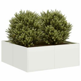 Jardinera acero blanco 80x80x30 cm en Maceteros y jardineras | Comprar online en Foro24