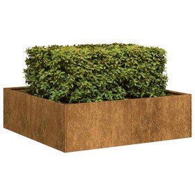 Jardinera oxidada acero corten 100x100x30 cm en Maceteros y jardineras | Comprar online en Foro24