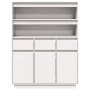 Aparador alto de madera maciza de pino blanco 89x34x116,5 cm en Aparadores | Comprar online en Foro24