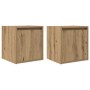 Mesitas de noche de pared 2 uds roble artisan 38x34x40 cm