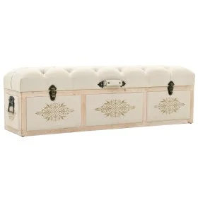 Solid fir wood and fabric storage bench 110 cm by vidaXL, Benches for halls and storage - Ref: Foro24-339296, Price: 191,13 €...