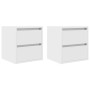 Mesillas de noche de pared 2 uds blanco 38x34x40 cm