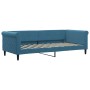 Sofa bed with blue velvet mattress 90x200 cm by vidaXL, Beds and slatted bases - Ref: Foro24-3197746, Price: 315,94 €, Discou...
