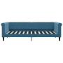 Sofa bed with blue velvet mattress 90x200 cm by vidaXL, Beds and slatted bases - Ref: Foro24-3197746, Price: 315,94 €, Discou...