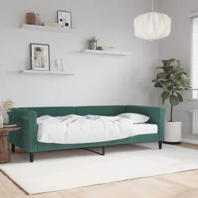 Sofa bed with dark green velvet mattress 90x200 cm by vidaXL, Beds and slatted bases - Ref: Foro24-3197749, Price: 332,28 €, ...
