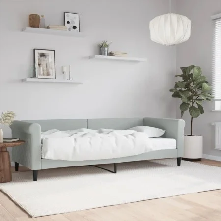 Sofa bed with light gray velvet mattress 80x200 cm by vidaXL, Beds and slatted bases - Ref: Foro24-3197740, Price: 308,07 €, ...