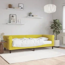 Sofa bed with yellow velvet mattress 80x200 cm by vidaXL, Beds and slatted bases - Ref: Foro24-3197745, Price: 306,53 €, Disc...