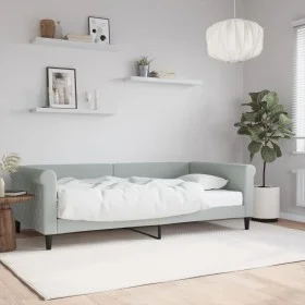 Sofa bed with light gray velvet mattress 100x200 cm by vidaXL, Beds and slatted bases - Ref: Foro24-3197754, Price: 374,58 €,...