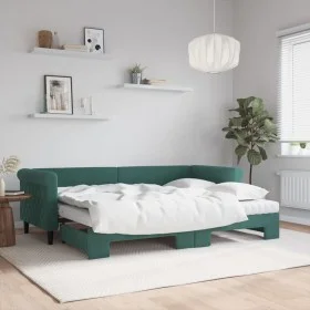 Trundle sofa bed with dark green velvet mattress 80x200 cm by vidaXL, Beds and slatted bases - Ref: Foro24-3197790, Price: 41...